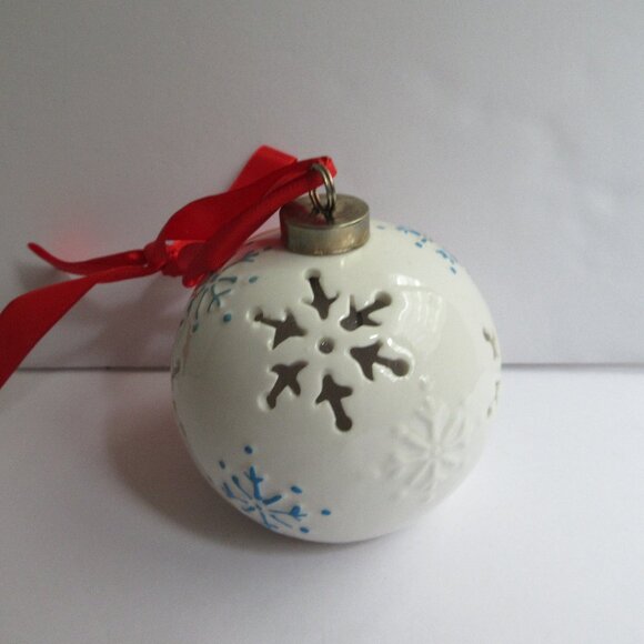 Lightscapes Porcelain Snowflake Christmas Ornament Light Color Changing WORKS - Picture 1 of 11